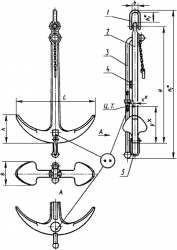 Якорь адмиралтейский 3000 кг ГОСТ 760-74